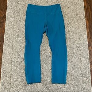 Juicy Couture Leggings Womens Large Turquoise Capri Crop Mid Rise Athletic Yoga